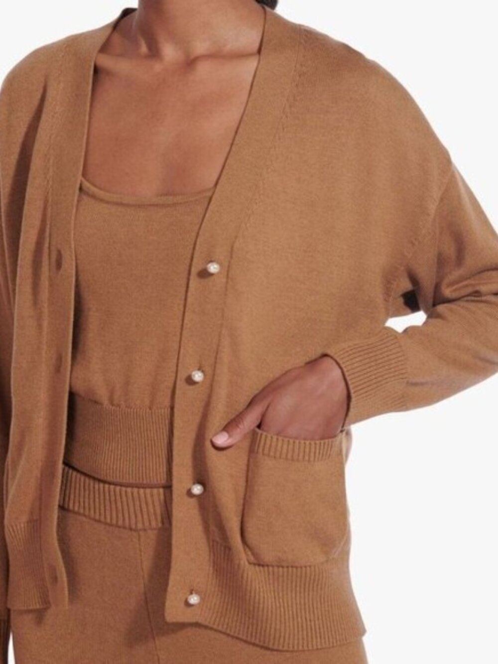 Staud Paola Cardigan in Camel